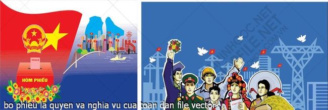 tranh co dong tuyen truyen bo phieu la quyen va nghia vu cua toan dan file vector